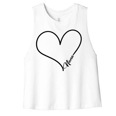 Love Nana Heart Women's Racerback Cropped Tank