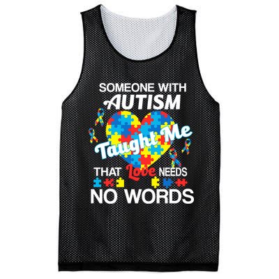 Love Needs No Words Autism Awareness  Mesh Reversible Basketball Jersey Tank