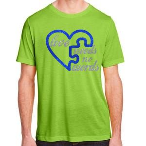 Love Needs No Words Autism Awareness Heart Puzzle Adult ChromaSoft Performance T-Shirt