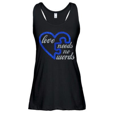 Love Needs No Words Autism Awareness Heart Puzzle Ladies Essential Flowy Tank