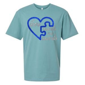 Love Needs No Words Autism Awareness Heart Puzzle Sueded Cloud Jersey T-Shirt