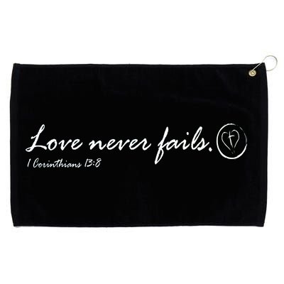 Love Never Fails Grommeted Golf Towel