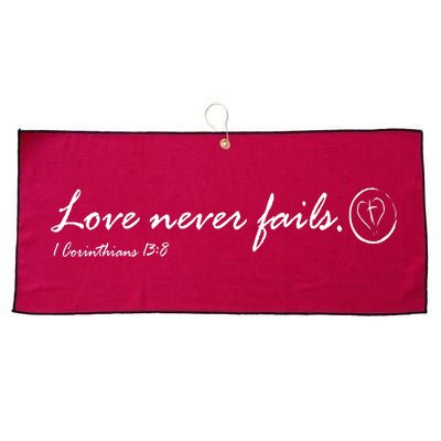 Love Never Fails Large Microfiber Waffle Golf Towel