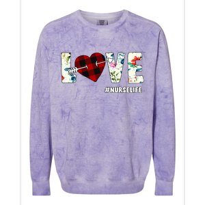 Love NurseLife Arrow Heart Colorblast Crewneck Sweatshirt