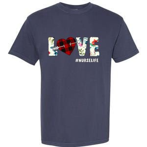 Love NurseLife Arrow Heart Garment-Dyed Heavyweight T-Shirt