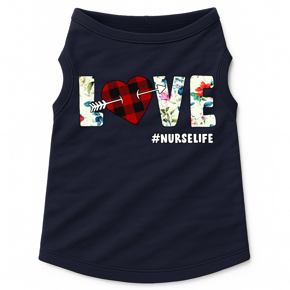 Love NurseLife Arrow Heart Doggie Tank