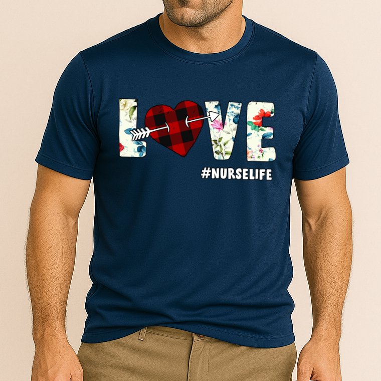 Love NurseLife Arrow Heart Cooling Performance Crew T-Shirt