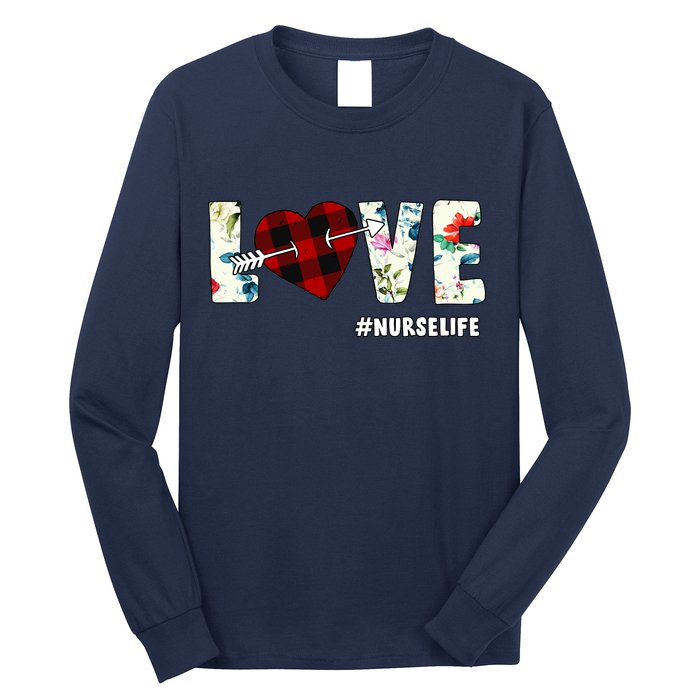 Love NurseLife Arrow Heart Long Sleeve Shirt