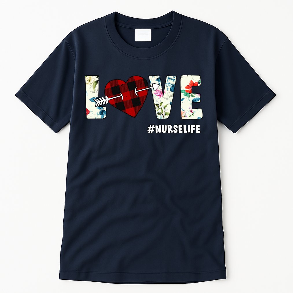 Love NurseLife Arrow Heart Tall T-Shirt