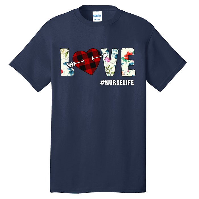 Love NurseLife Arrow Heart Tall T-Shirt