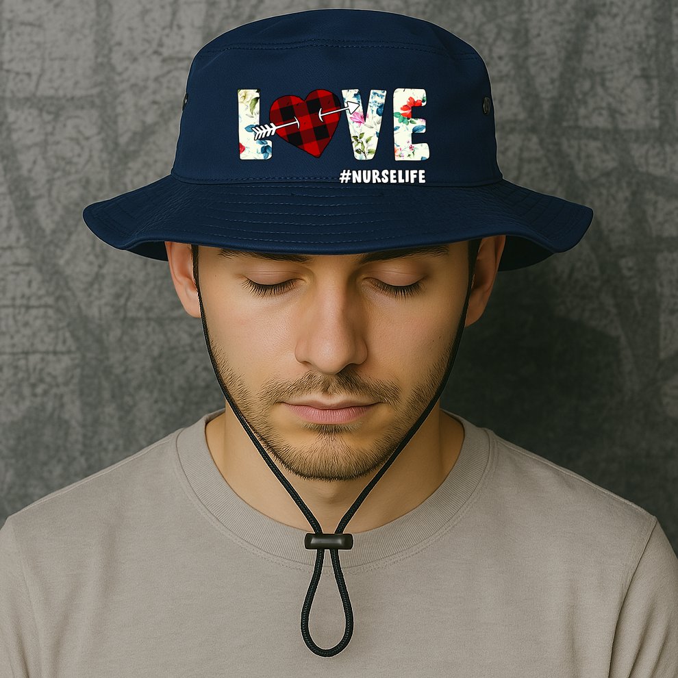 Love NurseLife Arrow Heart Bucket Hat