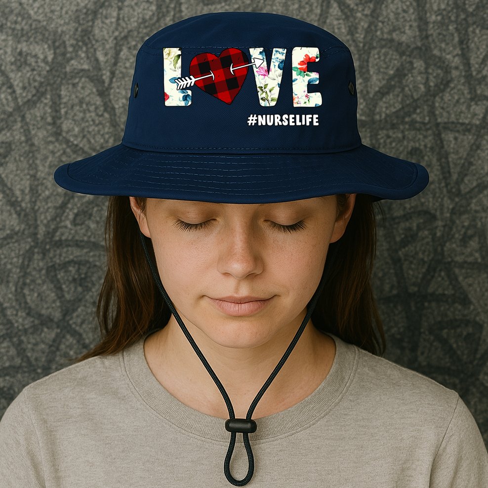 Love NurseLife Arrow Heart Bucket Hat