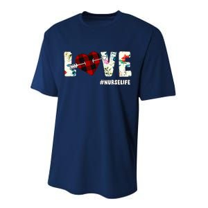 Love NurseLife Arrow Heart Performance Sprint T-Shirt