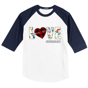 Love NurseLife Arrow Heart Baseball Sleeve Shirt