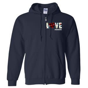 Love NurseLife Arrow Heart Full Zip Hoodie