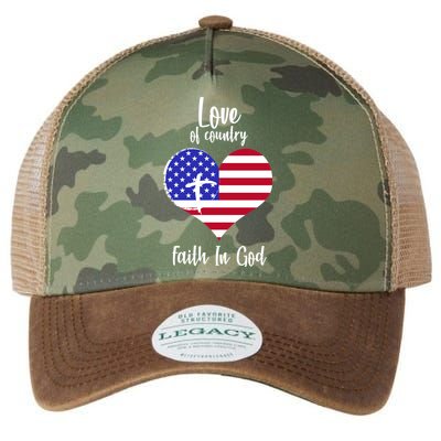 Love Of Country And Faith In God Legacy Tie Dye Trucker Hat