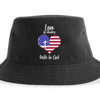 Love Of Country And Faith In God Sustainable Bucket Hat