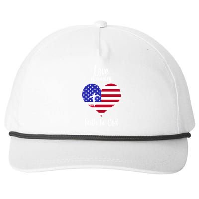 Love Of Country And Faith In God Snapback Five-Panel Rope Hat