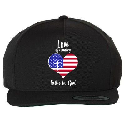 Love Of Country And Faith In God Wool Snapback Cap