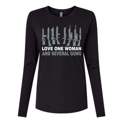 Love One Woman And Several Guns Womens Cotton Relaxed Long Sleeve T-Shirt