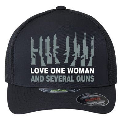 Love One Woman And Several Guns Flexfit Unipanel Trucker Cap