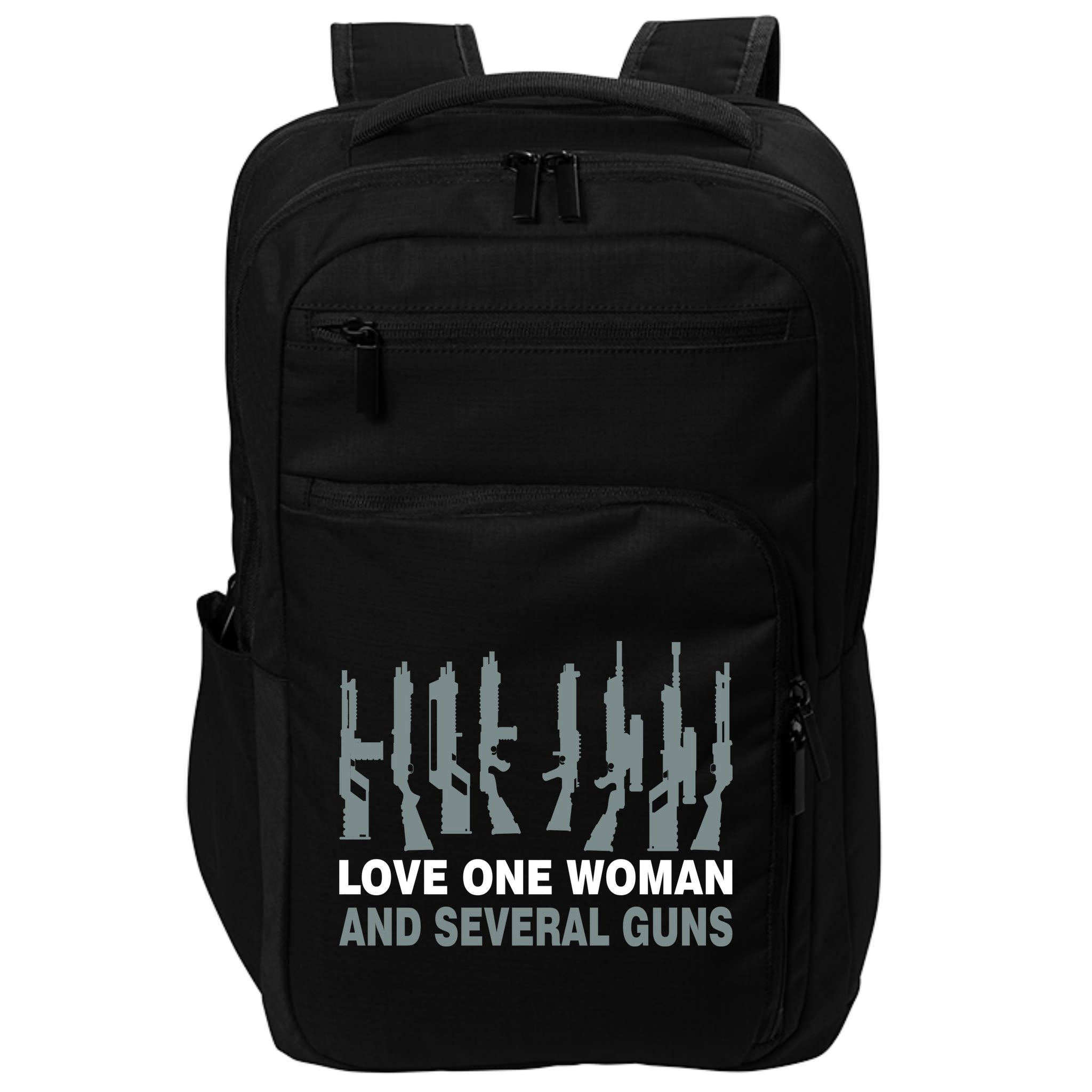 Love One Woman And Several Guns Impact Tech Backpack