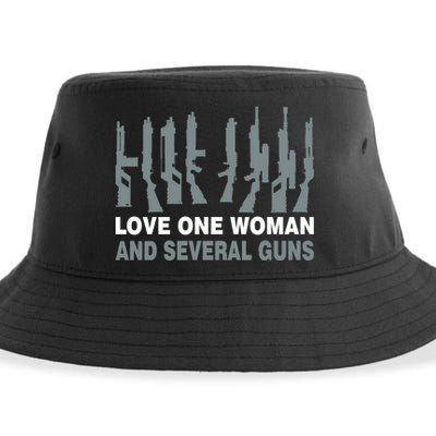 Love One Woman And Several Guns Sustainable Bucket Hat