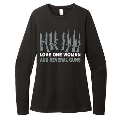 Love One Woman And Several Guns Womens CVC Long Sleeve Shirt