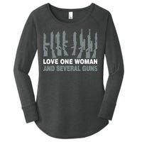 Love One Woman And Several Guns Women's Perfect Tri Tunic Long Sleeve Shirt