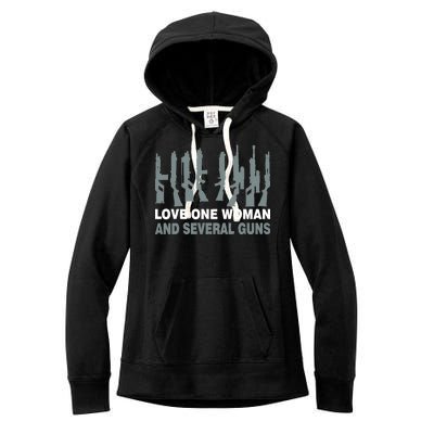 Love One Woman And Several Guns Women's Fleece Hoodie