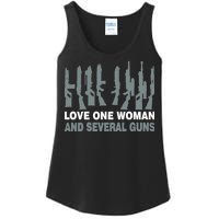 Love One Woman And Several Guns Ladies Essential Tank