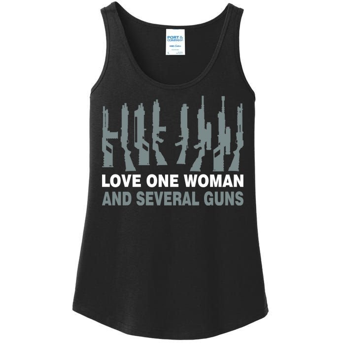 Love One Woman And Several Guns Ladies Essential Tank