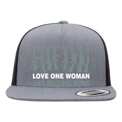 Love One Woman And Several Guns Flat Bill Trucker Hat