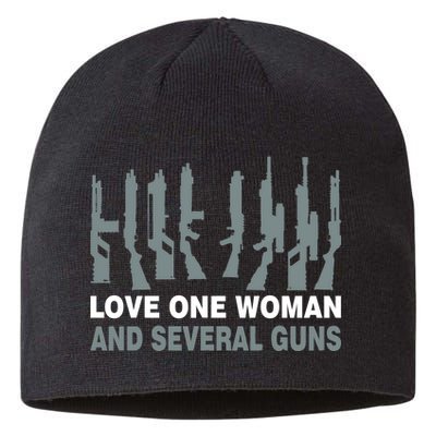 Love One Woman And Several Guns Sustainable Beanie