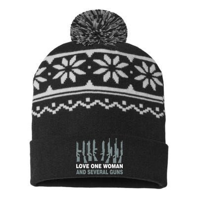 Love One Woman And Several Guns USA-Made Snowflake Beanie