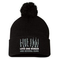 Love One Woman And Several Guns Pom Pom 12in Knit Beanie