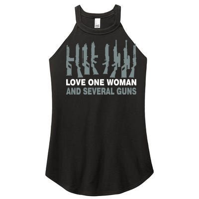 Love One Woman And Several Guns Women's Perfect Tri Rocker Tank