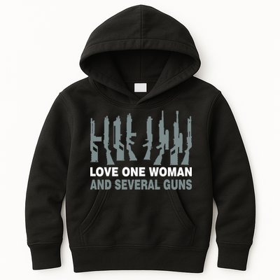 Love One Woman And Several Guns Kids Hoodie