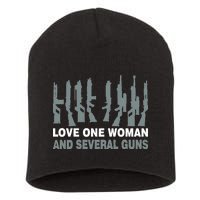 Love One Woman And Several Guns Short Acrylic Beanie