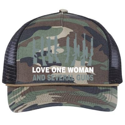 Love One Woman And Several Guns Retro Rope Trucker Hat Cap