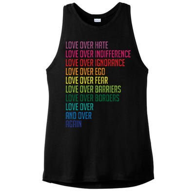 Love Over Everything  Ladies PosiCharge Tri-Blend Wicking Tank