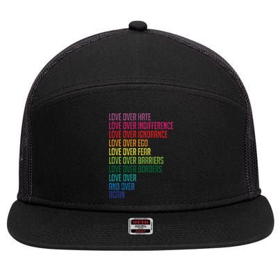 Love Over Everything  7 Panel Mesh Trucker Snapback Hat