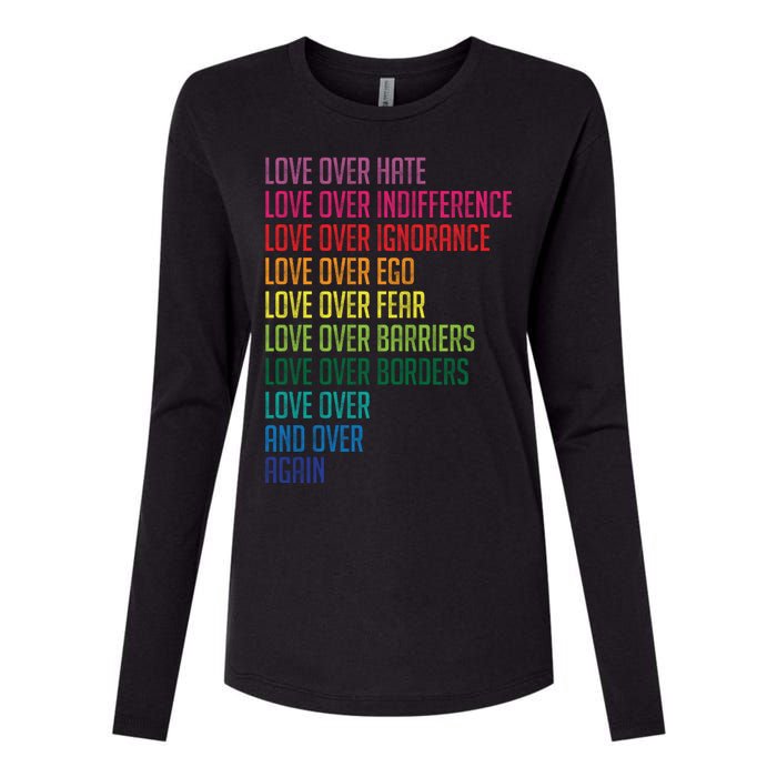 Love Over Everything  Womens Cotton Relaxed Long Sleeve T-Shirt