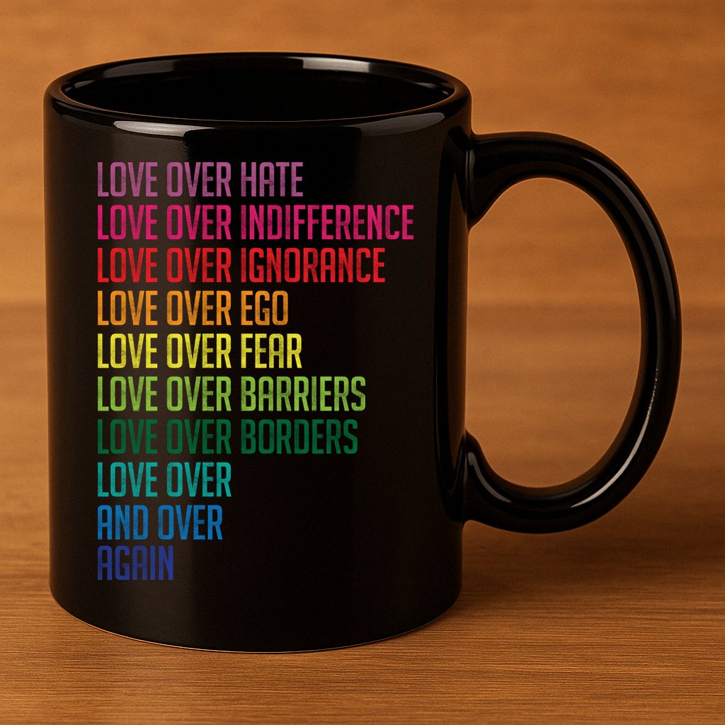 Love Over Everything  11oz C Handle Ceramic Mug