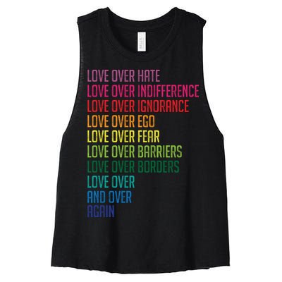 Love Over Everything  Women's Racerback Cropped Tank