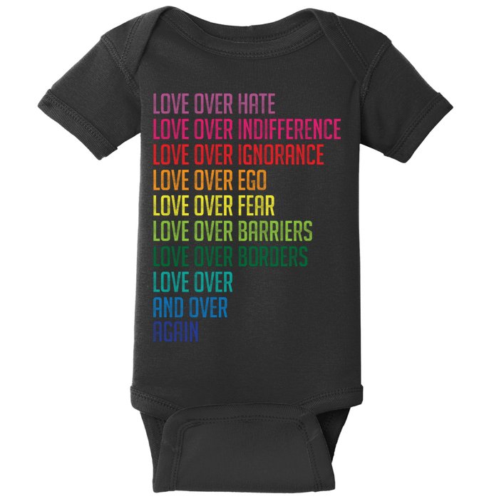 Love Over Everything  Baby Bodysuit