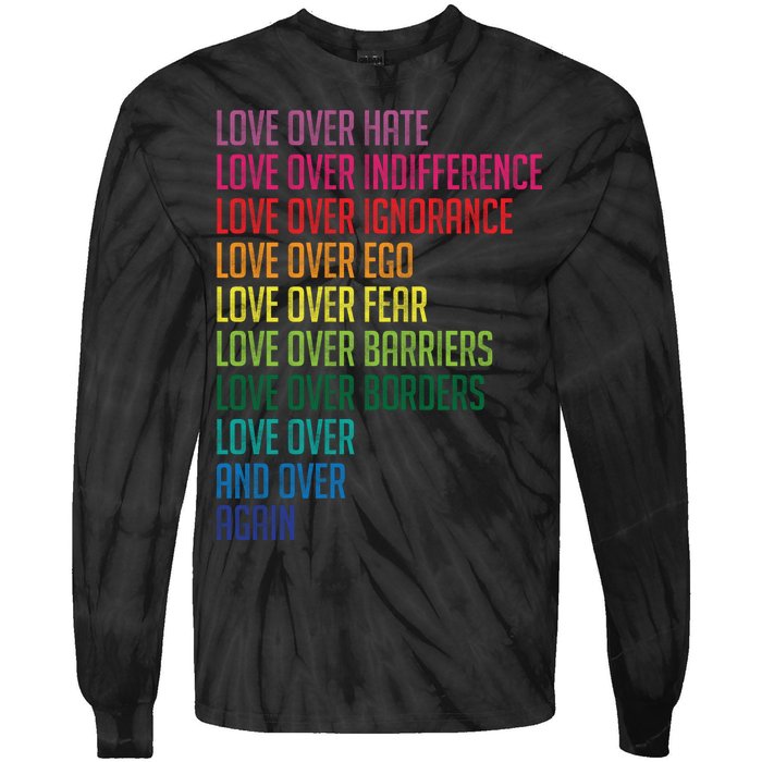 Love Over Everything  Tie-Dye Long Sleeve Shirt