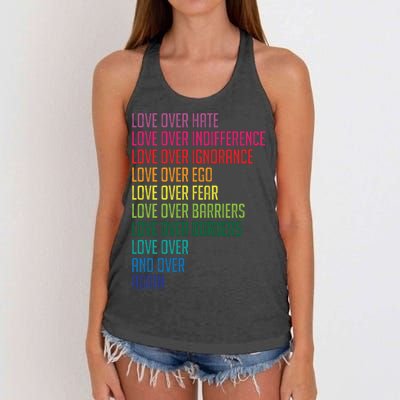 Love Over Everything  Women's Knotted Racerback Tank