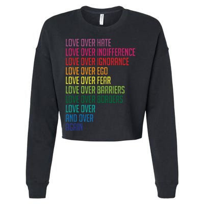 Love Over Everything  Cropped Pullover Crew