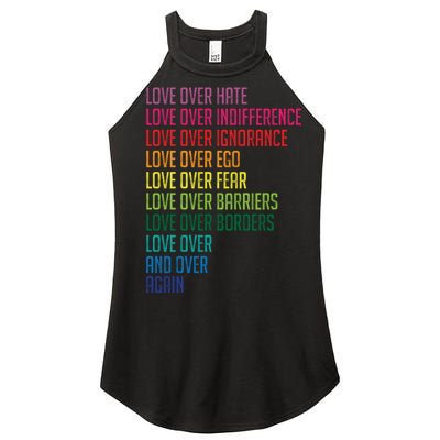 Love Over Everything  Women's Perfect Tri Rocker Tank